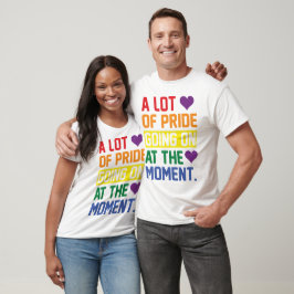カラフルLGBTQ+レインボープライドカスタム文字バック Tシャツ