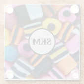 カラフルLicorice Allsorts candy ガラスコースター (裏面)