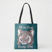 カラフルMandala Catカスタマイズ可能モノグラムの トートバッグ (正面)