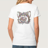カラフルMandala Catカスタマイズ可能モノグラムの Tシャツ (裏面)