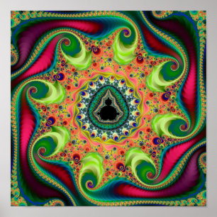 カラフルMandelbrotセサイケデリックットフラクタル ポスター