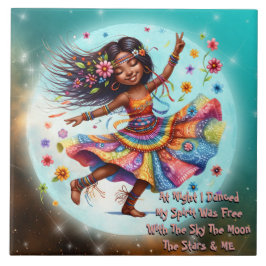 カラフルMe Hippie Chic Moon Danceセラミックタイル タイル