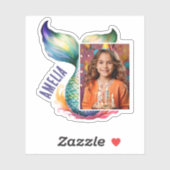 カラフルMermaid Girl Name写真 シール (シート)