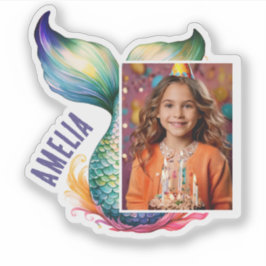 カラフルMermaid Girl Name写真 シール