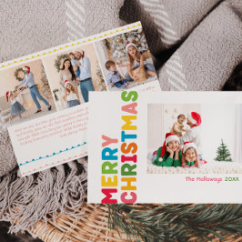 カラフルMerry Christmas Year In Review 4 Photo シーズンカード