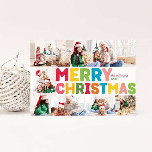 カラフルMerry Christmas Year In Review 6 Photo シーズンカード