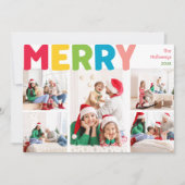 カラフルMerry Christmas Year In Review 8 Photo シーズンカード (正面)