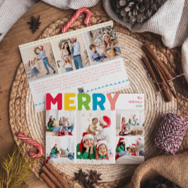 カラフルMerry Christmas Year In Review 8 Photo シーズンカード