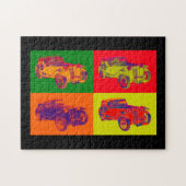 カラフルMg Tcのクラシックカーのポップアート ジグソーパズル (横)