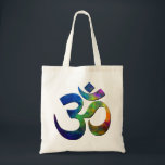 カラフルOm Yogaシンボル トートバッグ<br><div class="desc">Devanagari Omの「Om」記号はオリジナル音。すべての音、すべての振動は、Omの一部である。最も神聖なマントラと考えられる神秘的な音節である。</div>