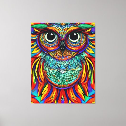 カラフルOwl Canvas Print キャンバスプリント (正面)