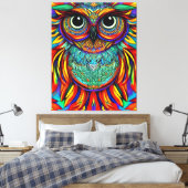 カラフルOwl Canvas Print キャンバスプリント (インサイチュ (寝室))