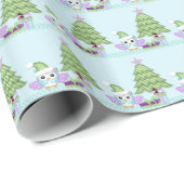 カラフルOwl & Christmas tree w/gives ラッピングペーパー (ロールコーナー)