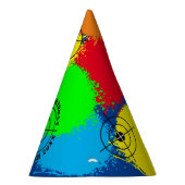 カラフルpaintball誕生日パーティハッ子供へト パーティーハット (右)