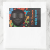 カラフルPaintball Birthday Partyスタンプ 長方形シール (バッグ)