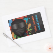 カラフルPaintball Birthday Partyスタンプ 長方形シール (封筒)