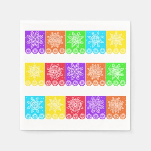 カラフルPapercut Cinco de Mayo スタンダードカクテルナプキン (正面)