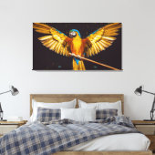 カラフルParaket Winged Bird Canvas Print キャンバスプリント (インサイチュ (寝室))