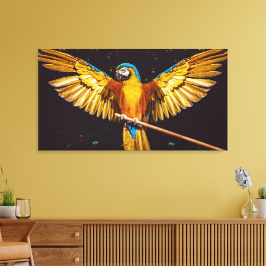 カラフルParaket Winged Bird Canvas Print キャンバスプリント (インサイチュ (リビング))