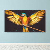 カラフルParaket Winged Bird Canvas Print キャンバスプリント (インサイチュ (ウッドフロア))