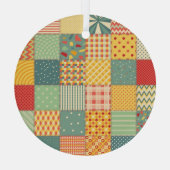 カラフルpatchwork:抽象芸術シームレスオーナメント。 ガラスオーナメント (裏面)