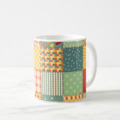 カラフルpatchwork:抽象芸術シームレスオーナメント。 コーヒーマグカップ (正面右)