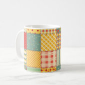 カラフルpatchwork:抽象芸術シームレスオーナメント。 コーヒーマグカップ (正面左)
