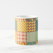 カラフルpatchwork:抽象芸術シームレスオーナメント。 コーヒーマグカップ (中央)