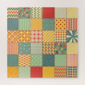 カラフルpatchwork:抽象芸術シームレスオーナメント。 ジグソーパズル (横)