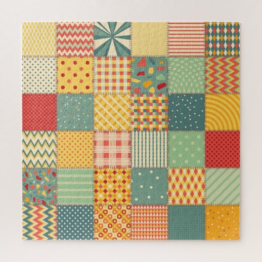カラフルpatchwork:抽象芸術シームレスオーナメント。 ジグソーパズル (縦)