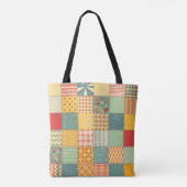 カラフルpatchwork:抽象芸術シームレスオーナメント。 トートバッグ (裏面)