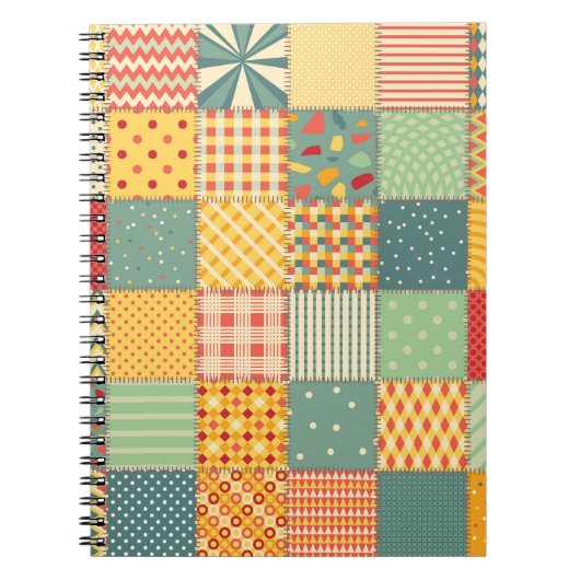 カラフルpatchwork:抽象芸術シームレスオーナメント。 ノートブック (正面)