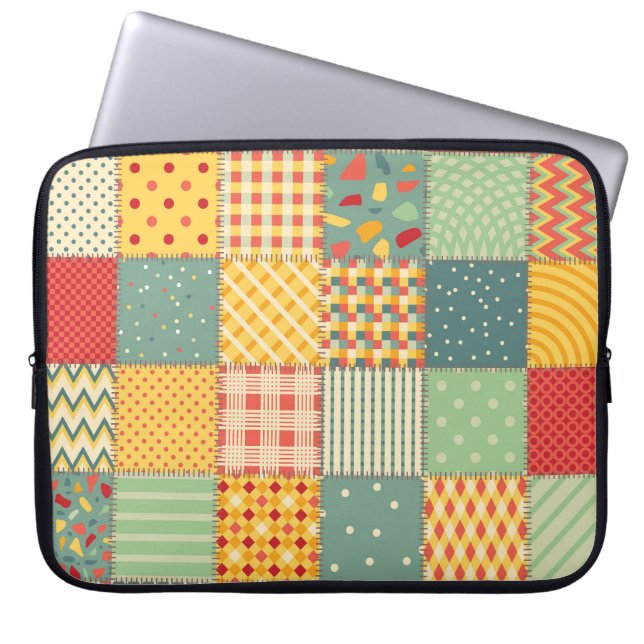 カラフルpatchwork:抽象芸術シームレスオーナメント。 ラップトップスリーブ (正面)