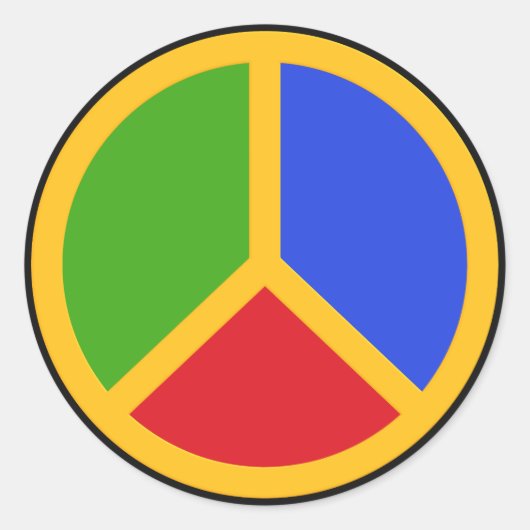 カラフルPeace Signスタンプ ラウンドシール (正面)