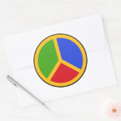 カラフルPeace Signスタンプ ラウンドシール (封筒)
