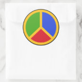 カラフルPeace Signスタンプ ラウンドシール (バッグ)