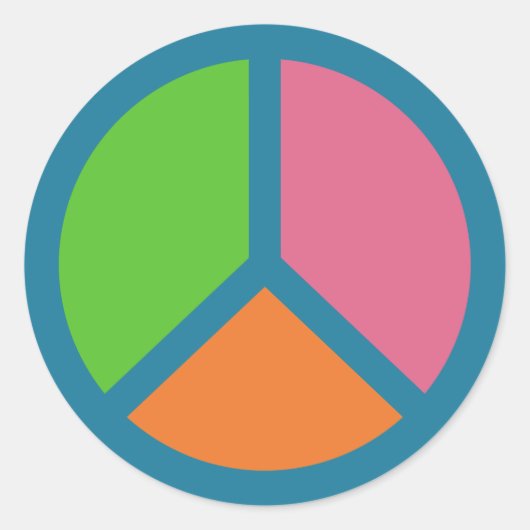 カラフルPeace Signスタンプ ラウンドシール (正面)