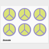 カラフルPeace Signスタンプ ラウンドシール (シート)
