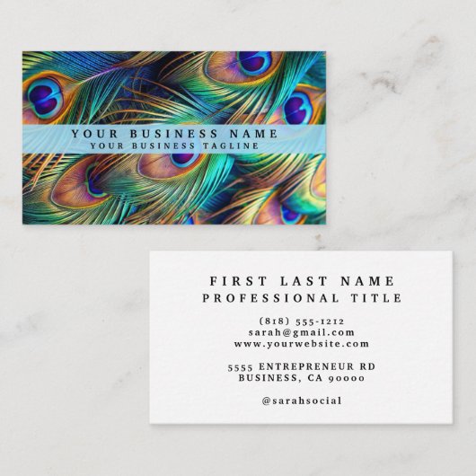 カラフルPeacock名刺 名刺 (正面/裏面)