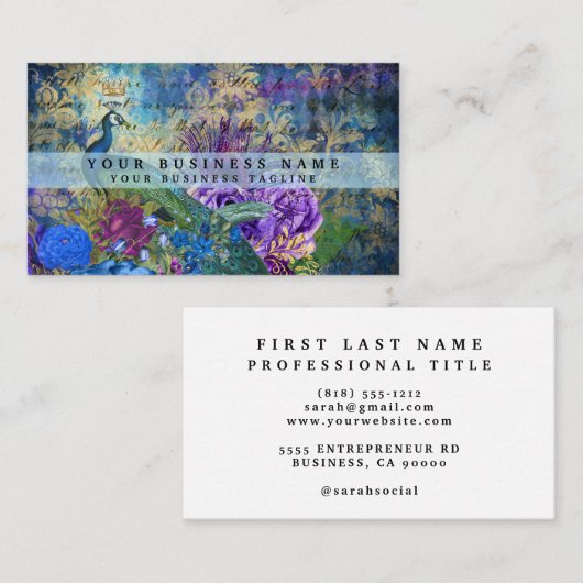 カラフルPeacock名刺 名刺 (正面/裏面)