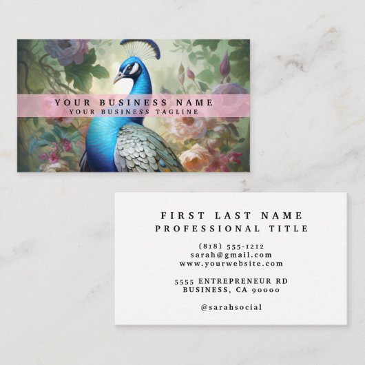 カラフルPeacock名刺 名刺 (正面/裏面)