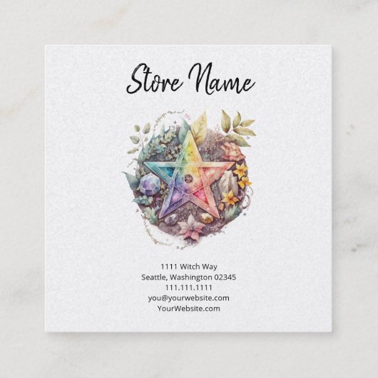 カラフルPentagram Square名刺 スクエア名刺 (裏面)