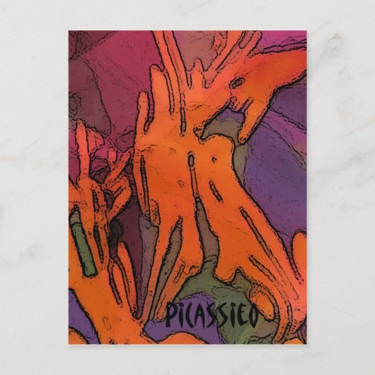 カラフルPiCassieOによるはっきりしたアートウォリアーのポストカード ポストカード (正面)