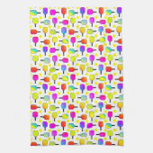 カラフルPickleball Paddles, Yellow Pickleball キッチンタオル (縦)