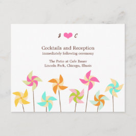 カラフルPinwheelテーマ結婚の エンクロージャーカード