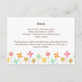 カラフルPinwheelテーマ結婚の エンクロージャーカード