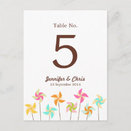 カラフルPinwheelテーマ結婚の ポストカード