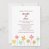 カラフルPinwheelテーマ結婚の 招待状 (正面)