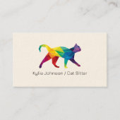 カラフルPolygon CatイラストレーションCatサービス 名刺 (正面)