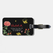 カラフルPower Gardenかわいらし Hand-Draw on Black ラゲッジタグ (裏面横)